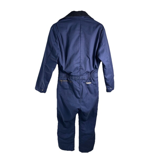 VTG Walls Blizzard -Pruf Insulated Coveralls Mens Small Short USA Navy Workwear - Picture 2 of 11